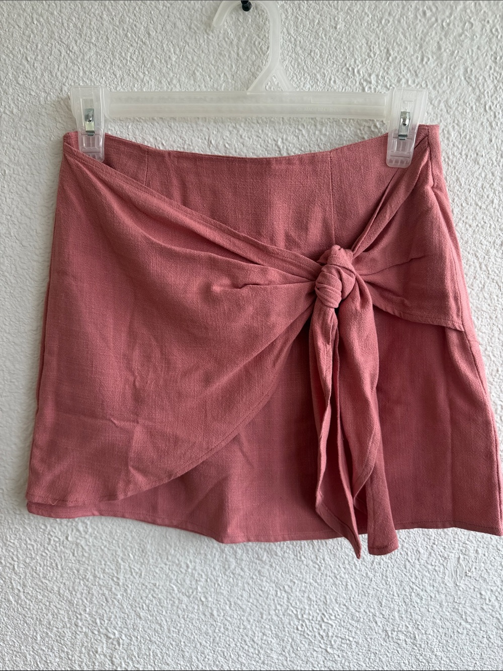 Alya Rose Linen-Blend Tie Front Wrap Mini Skirt Size Small